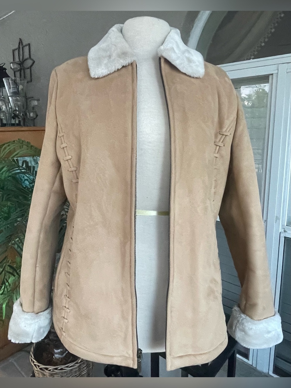 Braetan Tan Teddy Jacket with Cream Faux-Shearling Collar